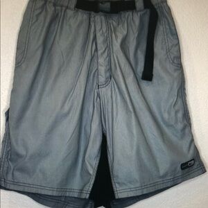 Gray Board Shorts with Black Belt